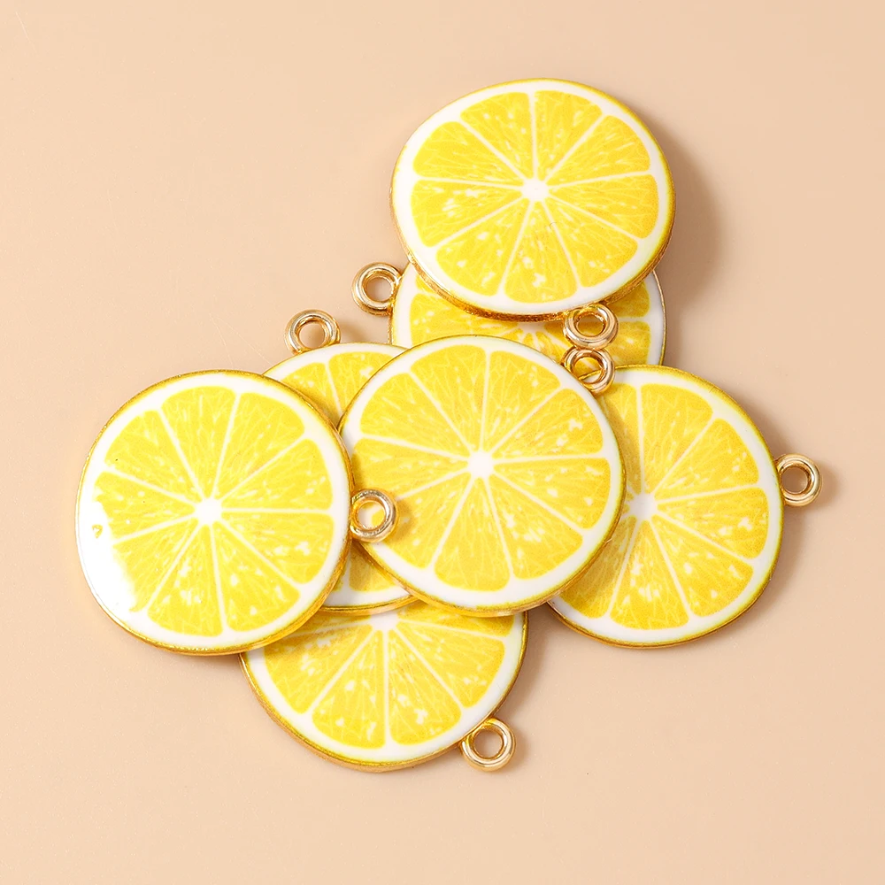 Leslie 20 Stück Charms Frucht Wassermelone Apfel Erdbeere Zitrone Anhänger für DIY-Bastelarbeiten Handgemachter Modeschmuck – Detail 2
