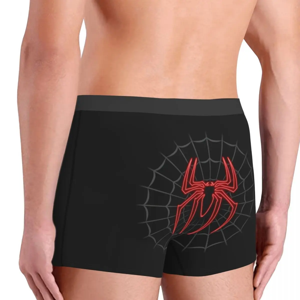 Custom Classic Red Spider On Web Pattern Boxer Shorts For Homme 3D Printed Underwear Panties Briefs Stretch Underpants