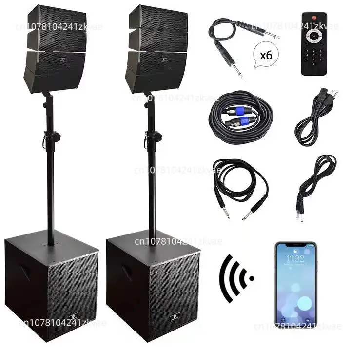 Subwoofer Professional Audio Karaoke Sets Sound Box PA Speaker System Active Subwoofer+Array Line Bocina  6000W 2*18