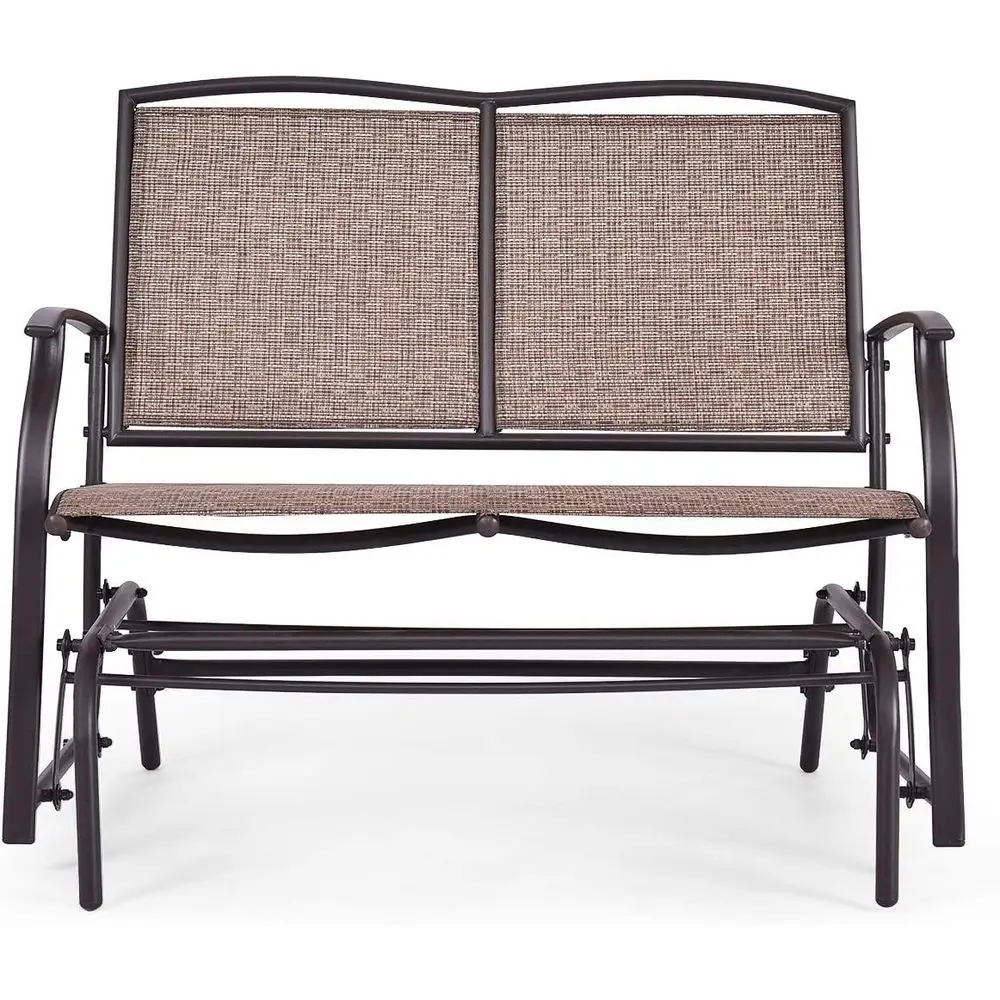 

Outdoor Textilene Swing Glider Bench, 2-Person Rocking Chair for Backyard, Poolside, and Lawn