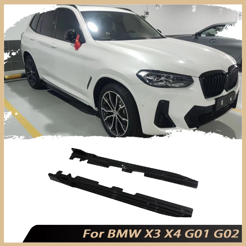 

for BMW X3 X4 G01 G02 2018-2023 Carbon Fiber Side Skirts Aprons Spoiler Door Bumper Lip Guard Car Styling Body Kits Accessories