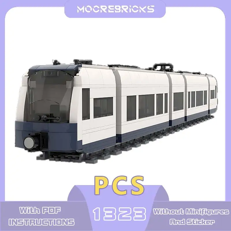 Modern Tram Series Siemens S70 LRV Model Building Blocks Urban Transportation Tool Small Particle Bricks Desk Disply Toy Gift