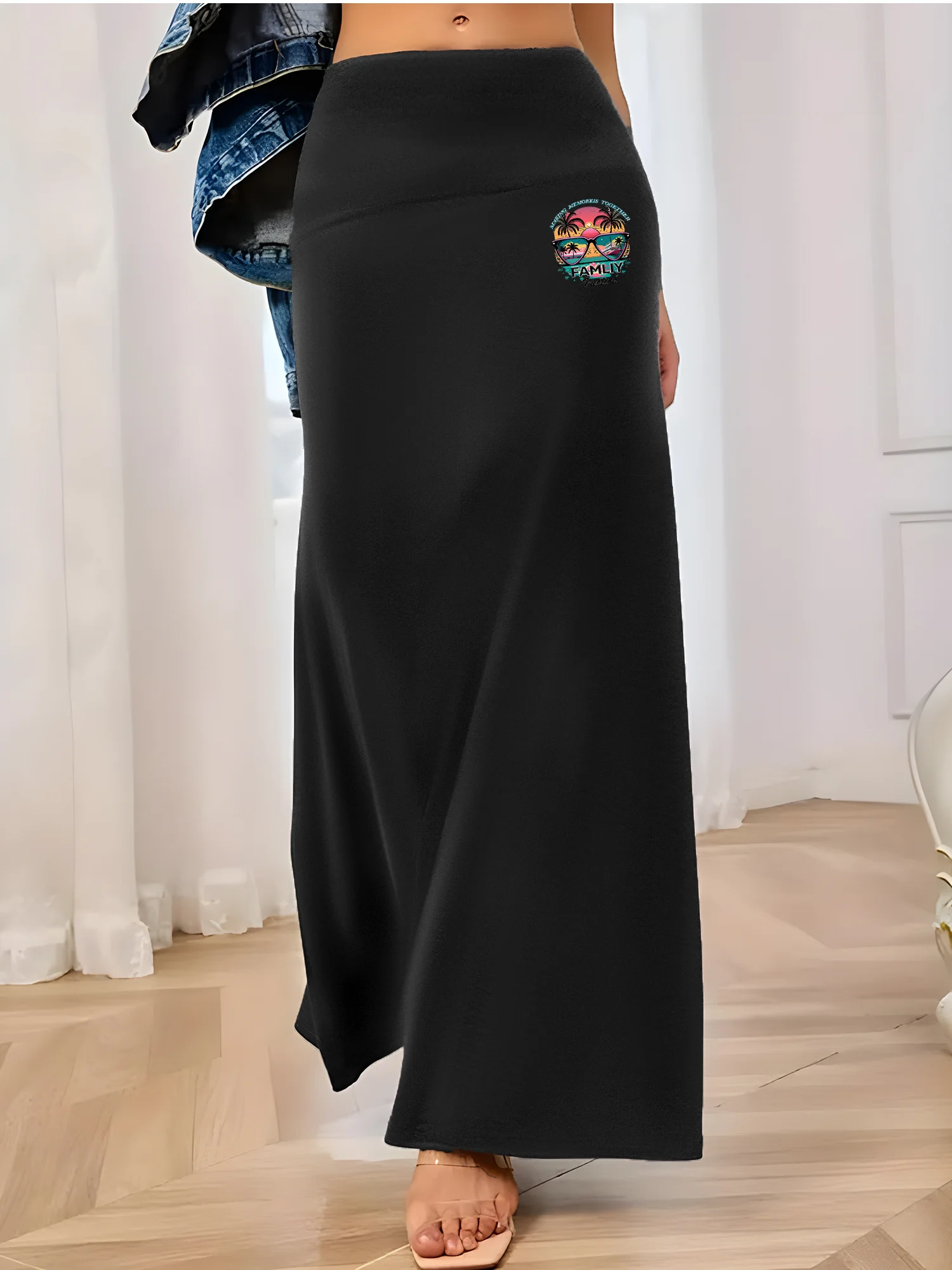 

Buttery Soft! High Waist Mermaid Maxi Skirt, Flowy Hem, Stretchy Fabric, Skin-Friendly & Breathable, All-Day Wear Comfort