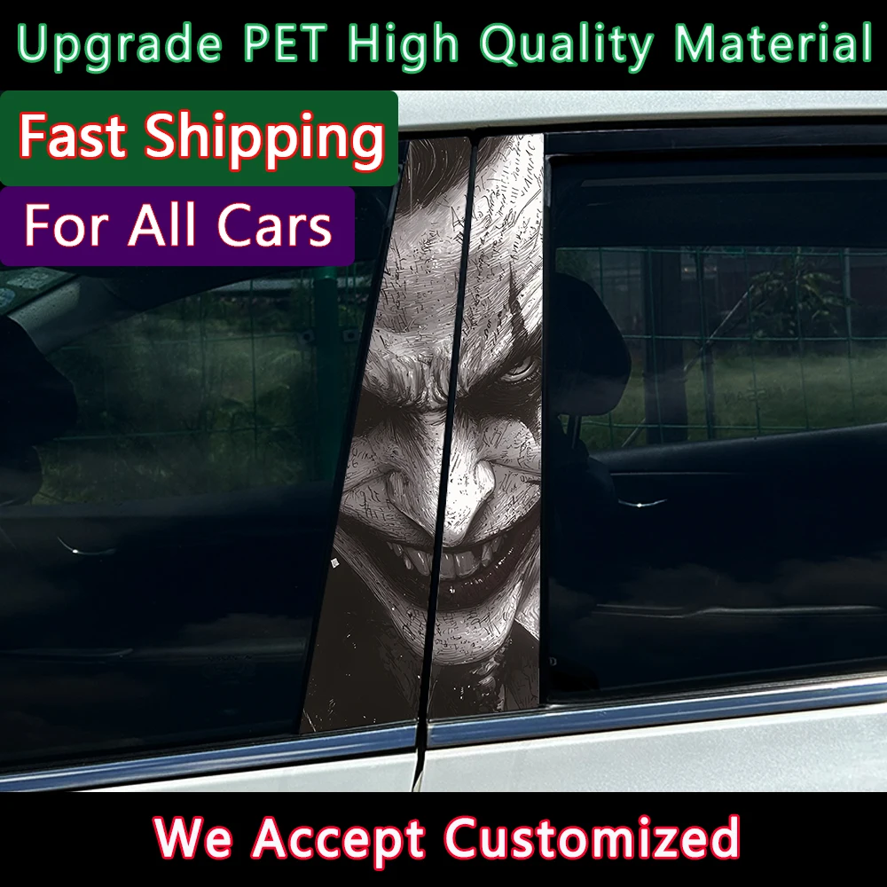 

Graffiti Joker Car Stickers DIY Car B-pillar Cover Scratches Waterproof Durable Cartoon Automobile Decoration Auto PET Decals