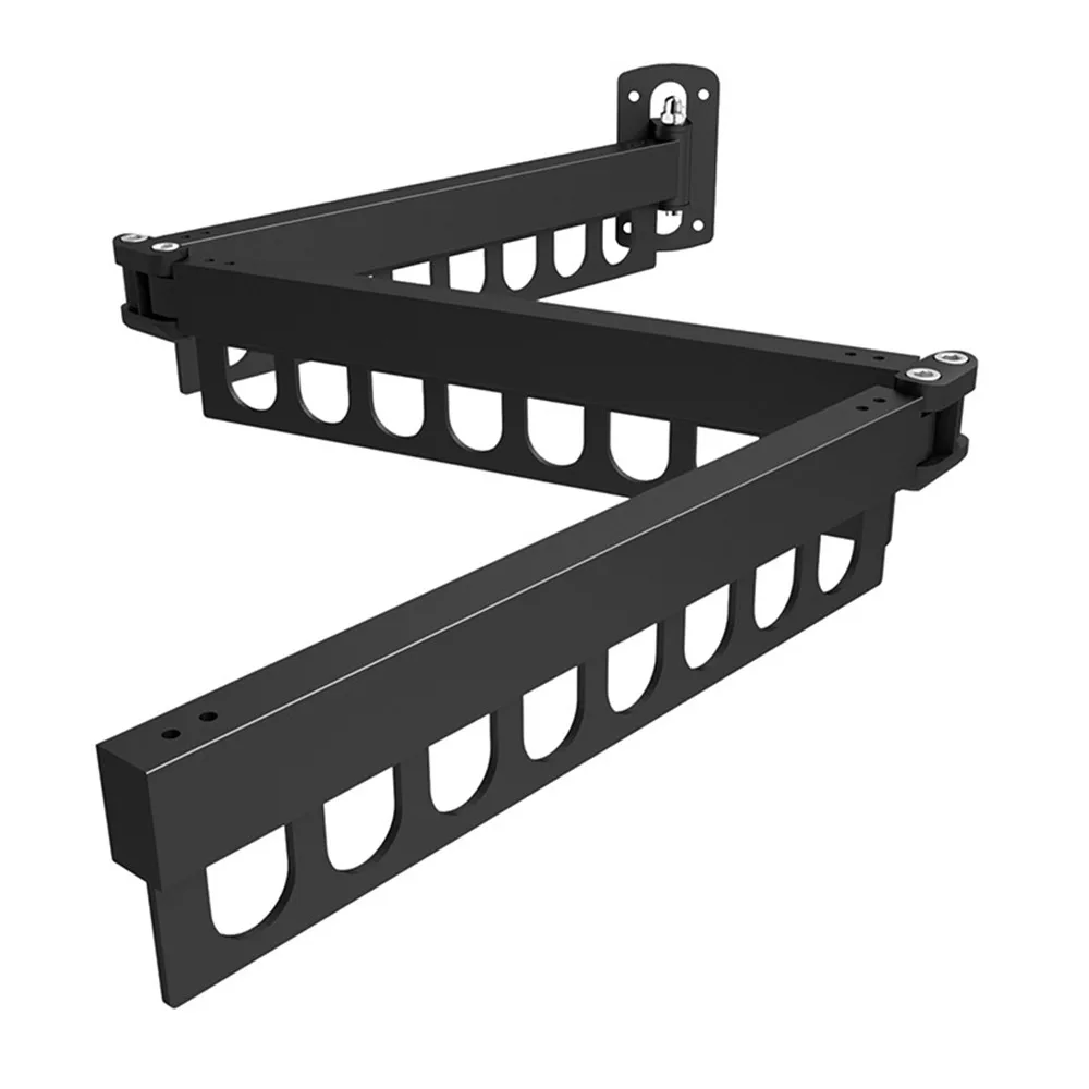 

Aluminum Alloy Folding Drying Rack Hanger Wall Mount Retractable Folding Clothes Hanger Rotatable Clothes Organization Rack