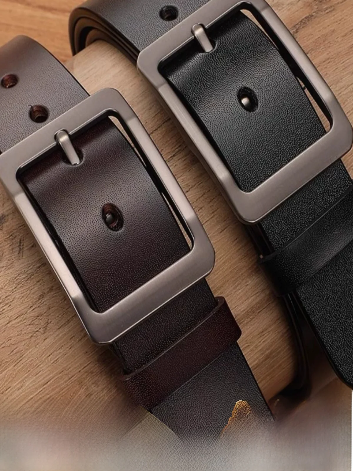 Genuine Leather Belt for Men Casual Mid-Young Pure Leisure New Style Buckle Waist Belt for Pants Alloy Clasp Business Style