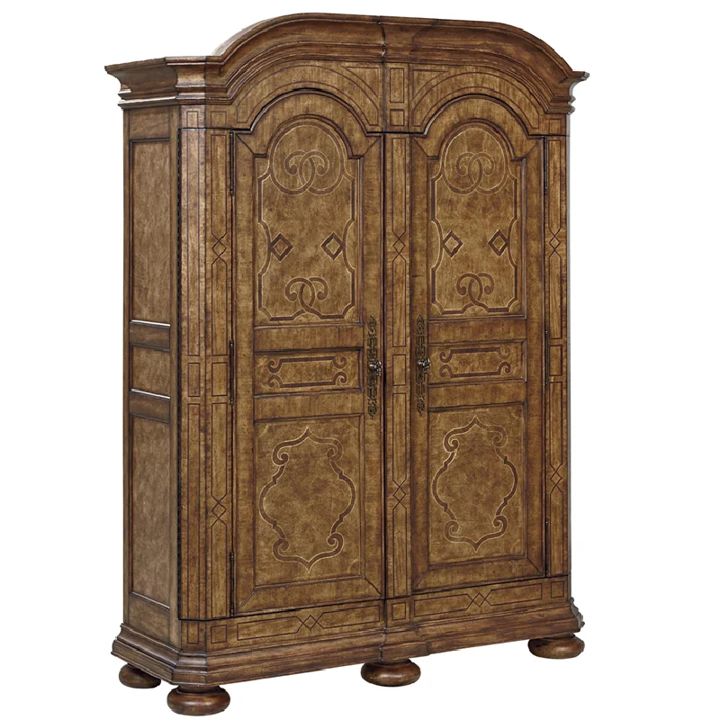 American retro carved solid wood wardrobe storage cabinet old bedroom large apartment villa model room custom furniture