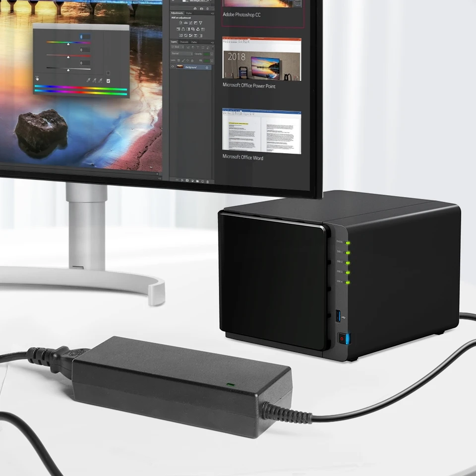 12V 8.33A 4 ピンアダプター Synology NAS DS918 Plus DS916 DS415+
