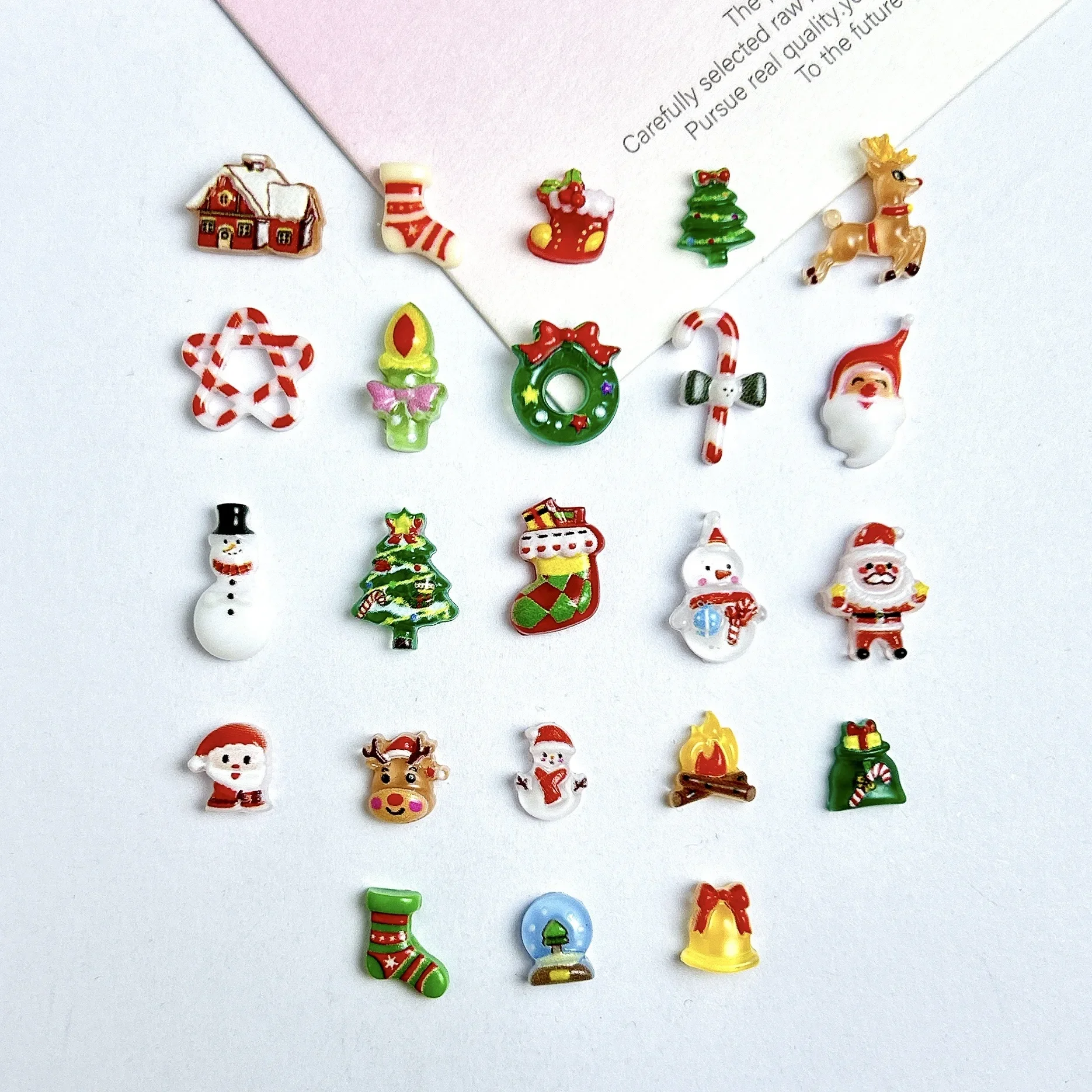 20 stücke Weihnachten Nagel teile Kawaii Cartoon Nail Art Charms Mix Santa Claus Elch Schneemann Harz Nail Art Dekoration Zubehör DIY