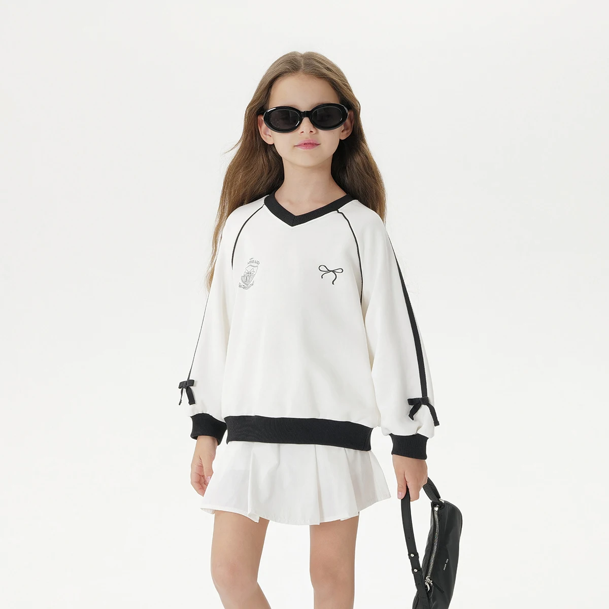 

MARC & JANIE Girls Sweet Cool Ballet-Inspired Color-Block Sweatshirt Soft Breathable Stylish Tops 250156