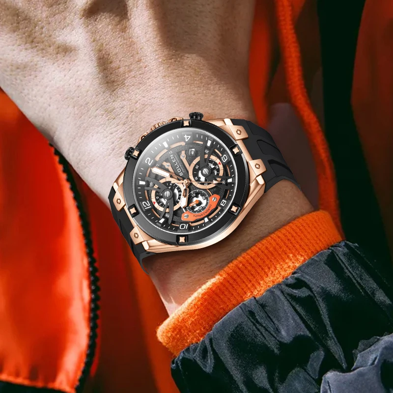 맞춤형 파가니 디자인 스테인리스 스틸 남성용 쿼츠 시계 클래식 기계식 시계 남성용 비즈니스 방수 손목시계