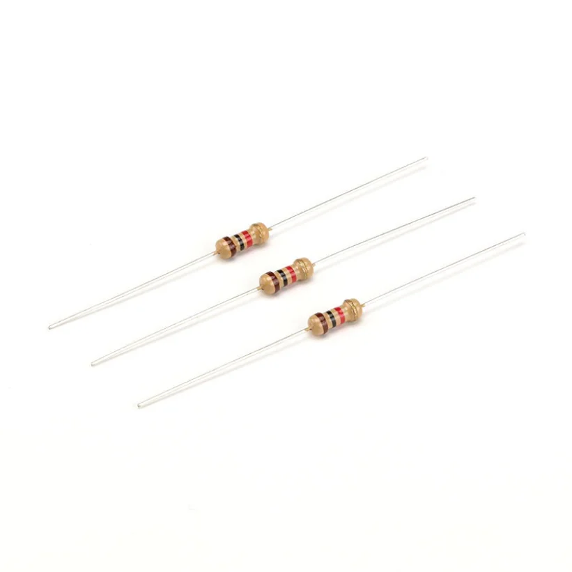 (100pcs) Carbon Film Resistor 1/4Watt 0.25W 10 12 15 18 20 22 24 27 30 33 36 39 43 47 51 56 62 68 75 82 91 R E Ohm