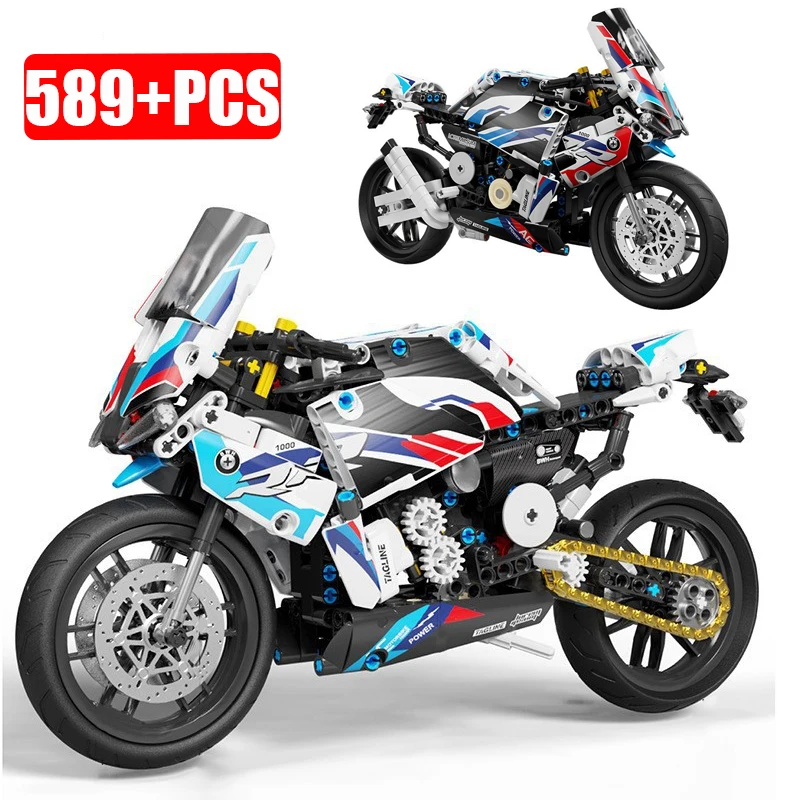 

Technical Motorcycle Model M1000RR 42130 Building Blocks Toys MOC Speed Motorbike Vehicle Bricks Birthday Gifts For Boys Kids