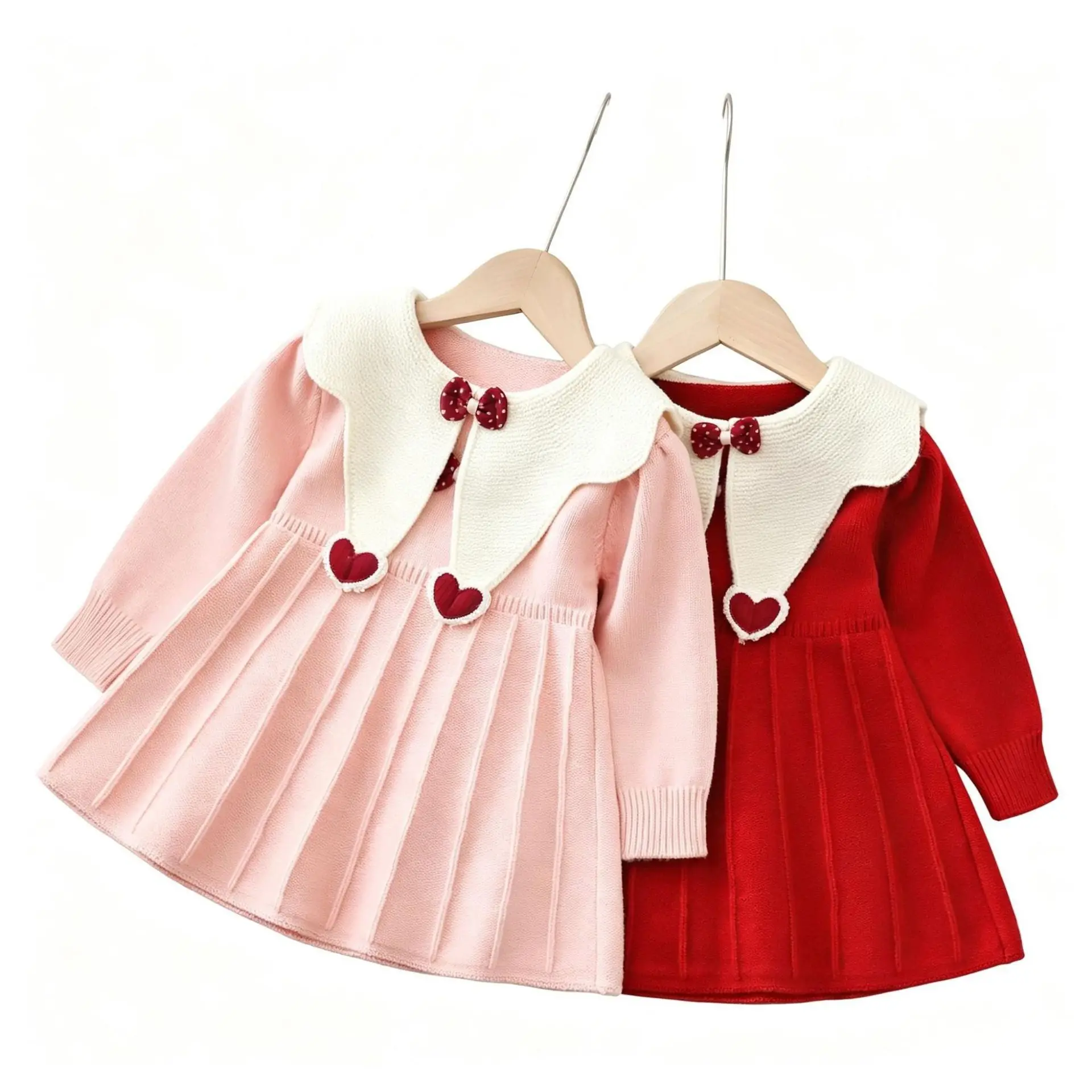 Girls Sweater Dress 2026 Autumn and Winter New Style College Style Star Collar Pleated Skirt Girl Treasure Princess Skirt