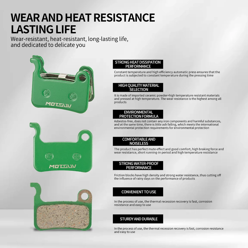 MOTSUV 4 Paar Fahrrad-Keramik-Scheibenbremsbeläge für MTB, hydraulische Scheibenbremse, SHIMAN0 AVID HAYES Magura Formula, Fahrrad-Pads, Teil