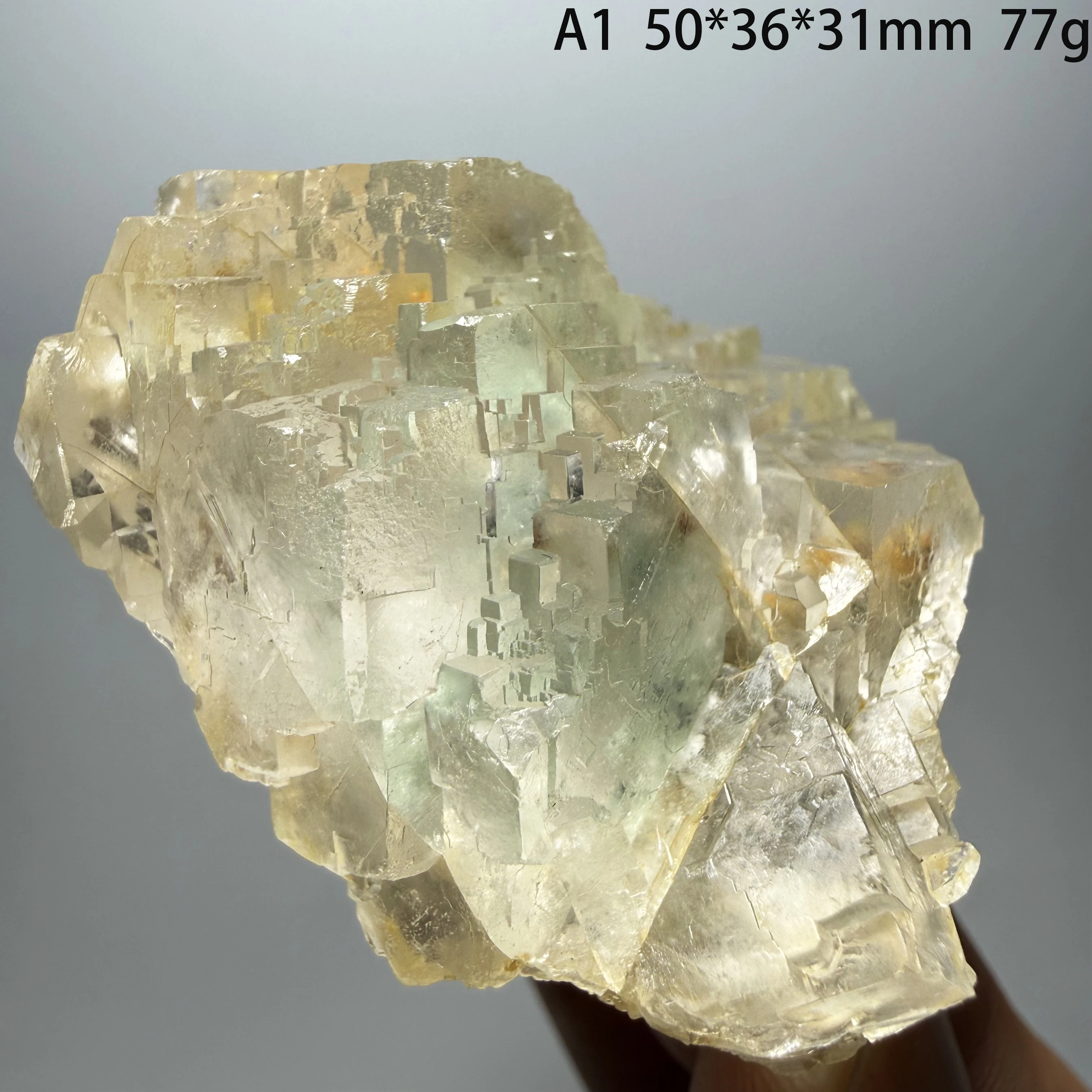 Natural Cube Fluorite Phantom Inclusion Mineral Specimen, Rough Crystal Cluster for Home Decor & Crystal CollectionA3-1-5