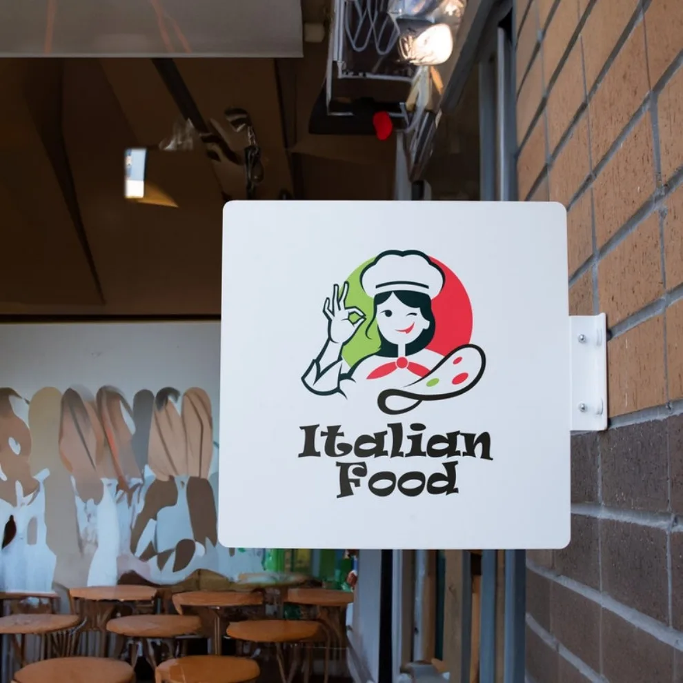 

Настраиваемый металлический знак клинка: двусторонний логотип магазина, настенный монтаж