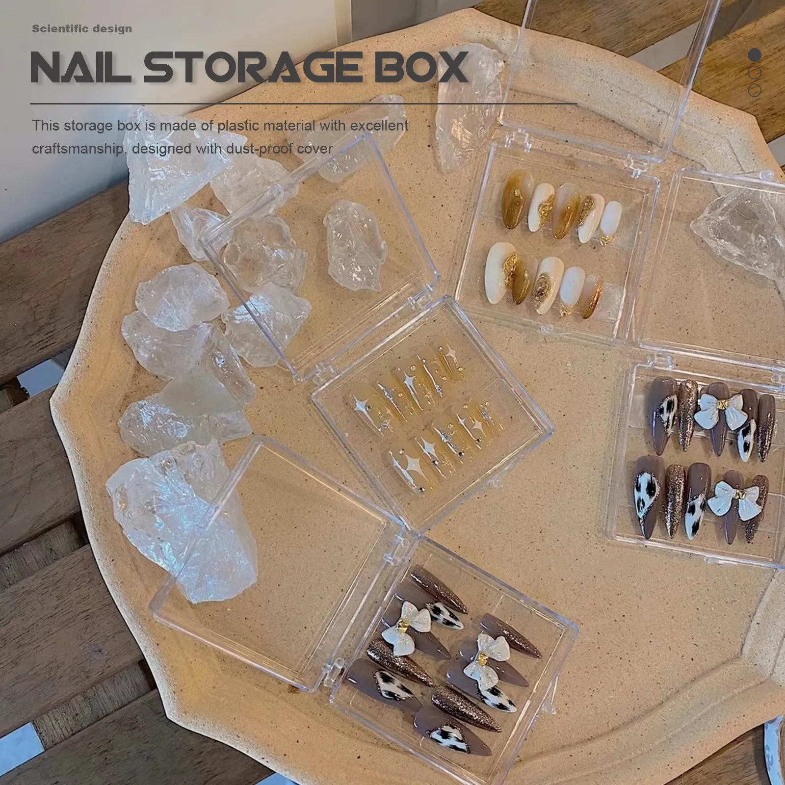 

Набор из 12 прозрачных коробок для хранения искусственных ногтей с крышками, органайзер для салонов красоты, для организации мелких аксессуаров для маникюра