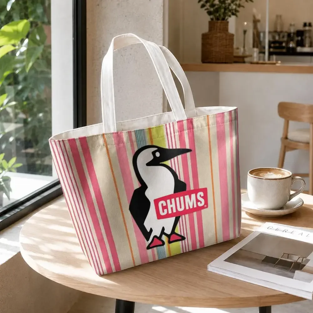 Fashion C-Chums-s Storage Bags Canvas Double-Sided Print Set 2PC Makeup Pouch Set with Zipper for Picnic Travel