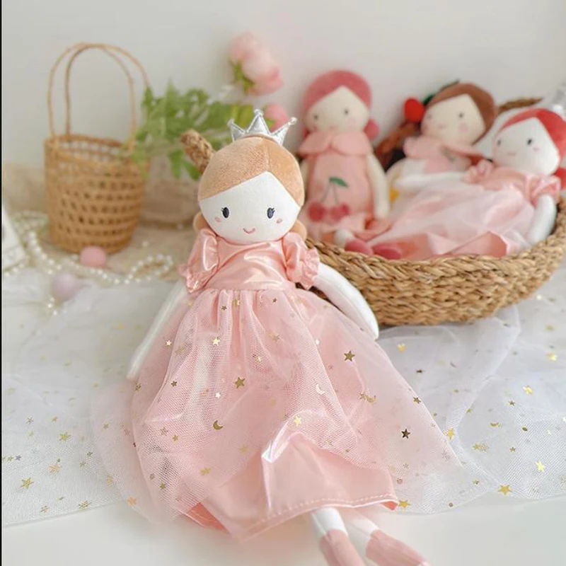 35cm Girl Princess Cloth Toys with Lovely Dress Birthday Gifts for Girls Soft Cuddly Toy Handmade Rag Doll