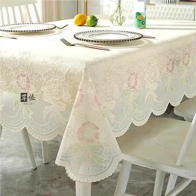 

Пластиковая скатерть Wa-Free с кружевным узором, масло- и водостойкая, термостойкая, для обеденного или журнального стола, для домашнего использования