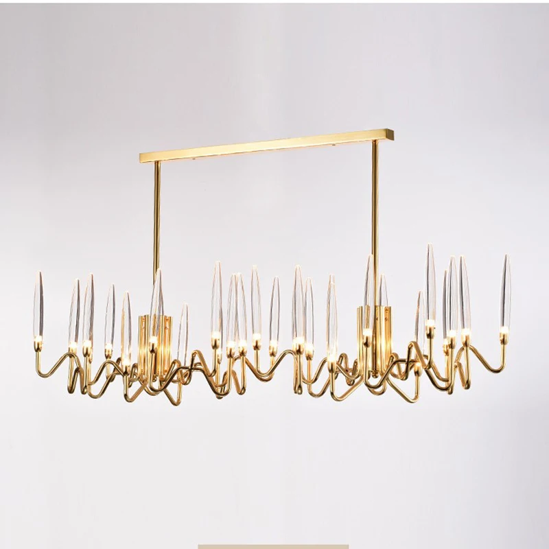 Modern Retro Gold Luxury Design Chandeliers Texture Elegant Lustre Home-applicants Led G4 Lights Suspension For Living Room
