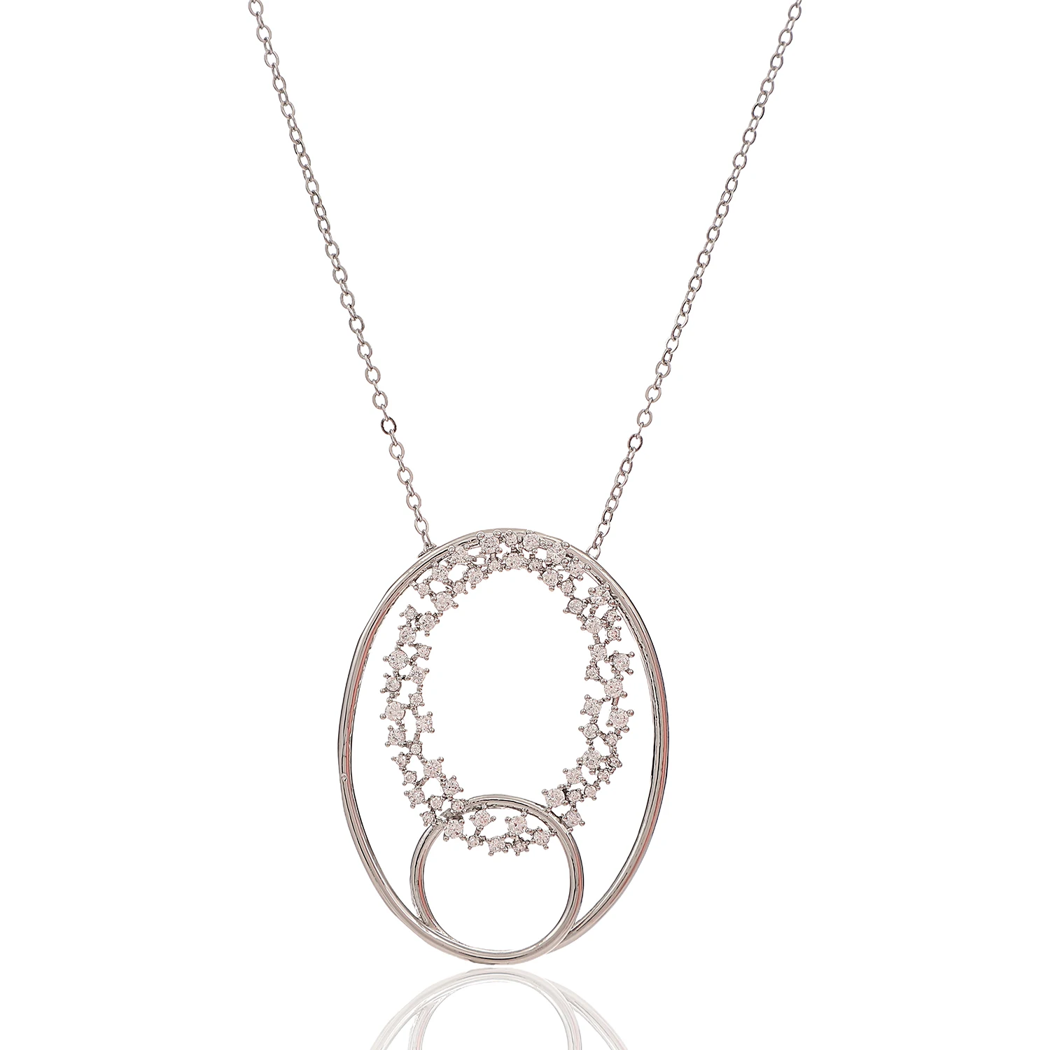 Shinny Hollow Oval Round Large Charms Pendant for Necklace Handmade Jewelry for Women Party Ball Jewelry Gifts