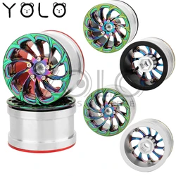 4pcs Rainbow 2.2 Beadlock Wheel Rim Colorful Aluminum Wheels for Axial Wraith 90048 RR10 1/10 RC Crawler Car Upgrade Parts