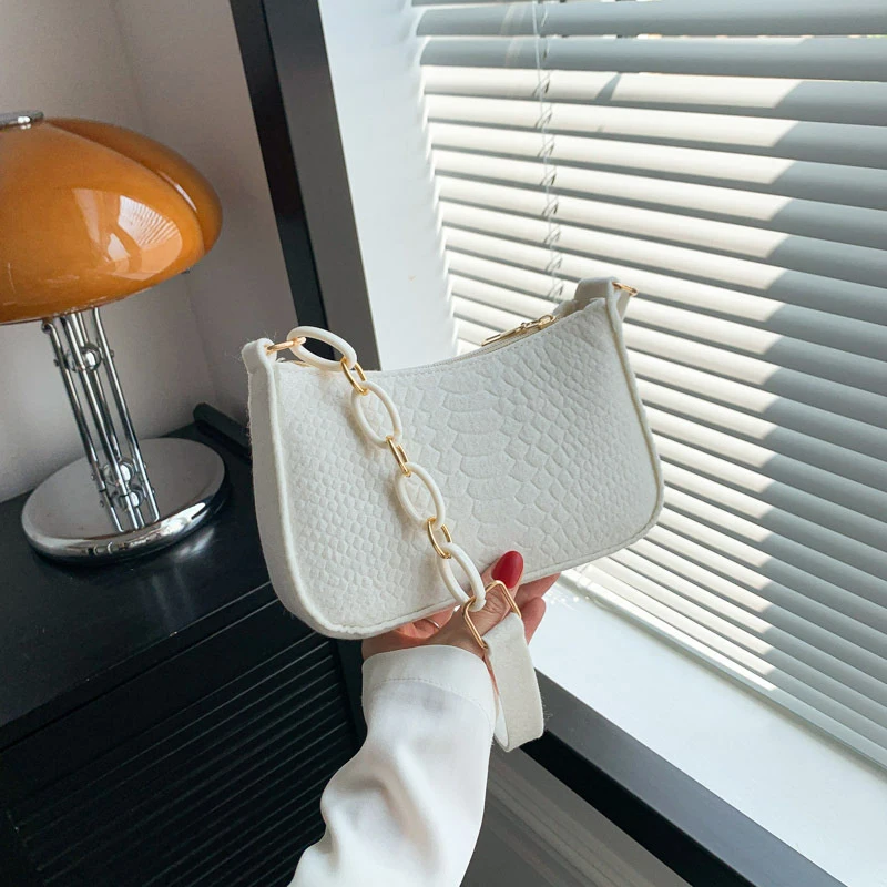 Mode Filz Umhängetaschen für Frauen Frauen Subaxillar Tasche Design fortschritt liche Textur Achsel Handtaschen Geldbörsen Halbmond Sattel tasche