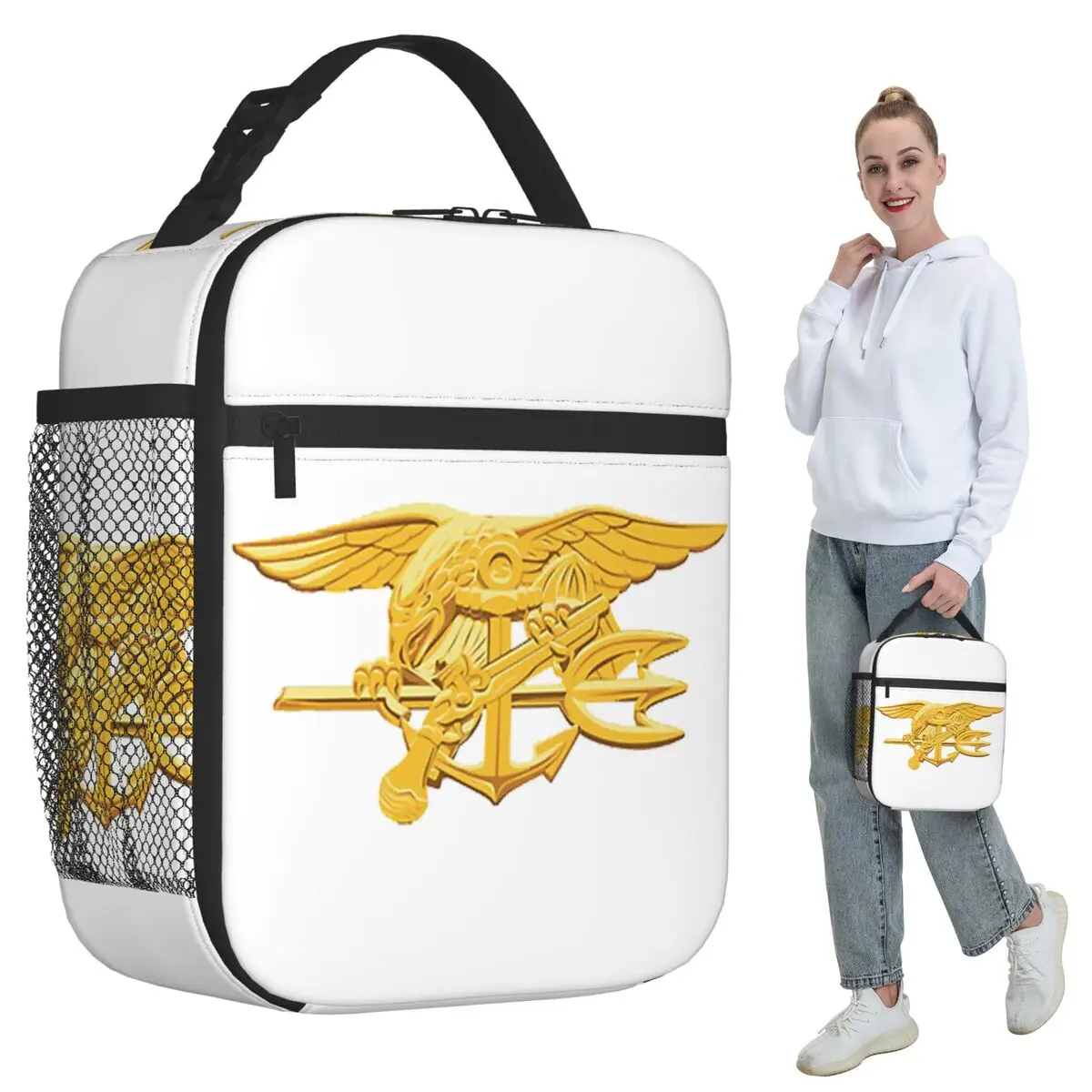 

Изолированная сумка для обеда с темно-синими уплотнениями для детей, школьный холодильник, термосумка для еды, портативная коробка для завтрака, контейнер