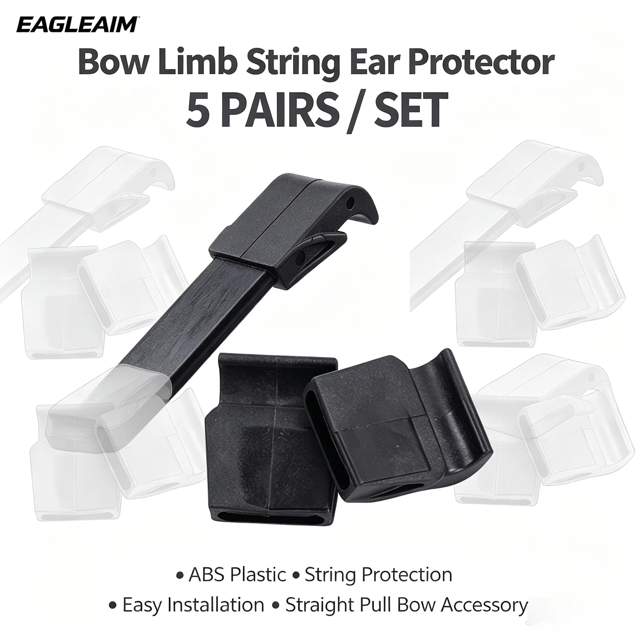 5Pairs/P Recurve Bow String Saver Tip ABS Bow Limb String Ear Pro DIY Bow Limbs Accessories for Youth Straight Pull Archery Bow