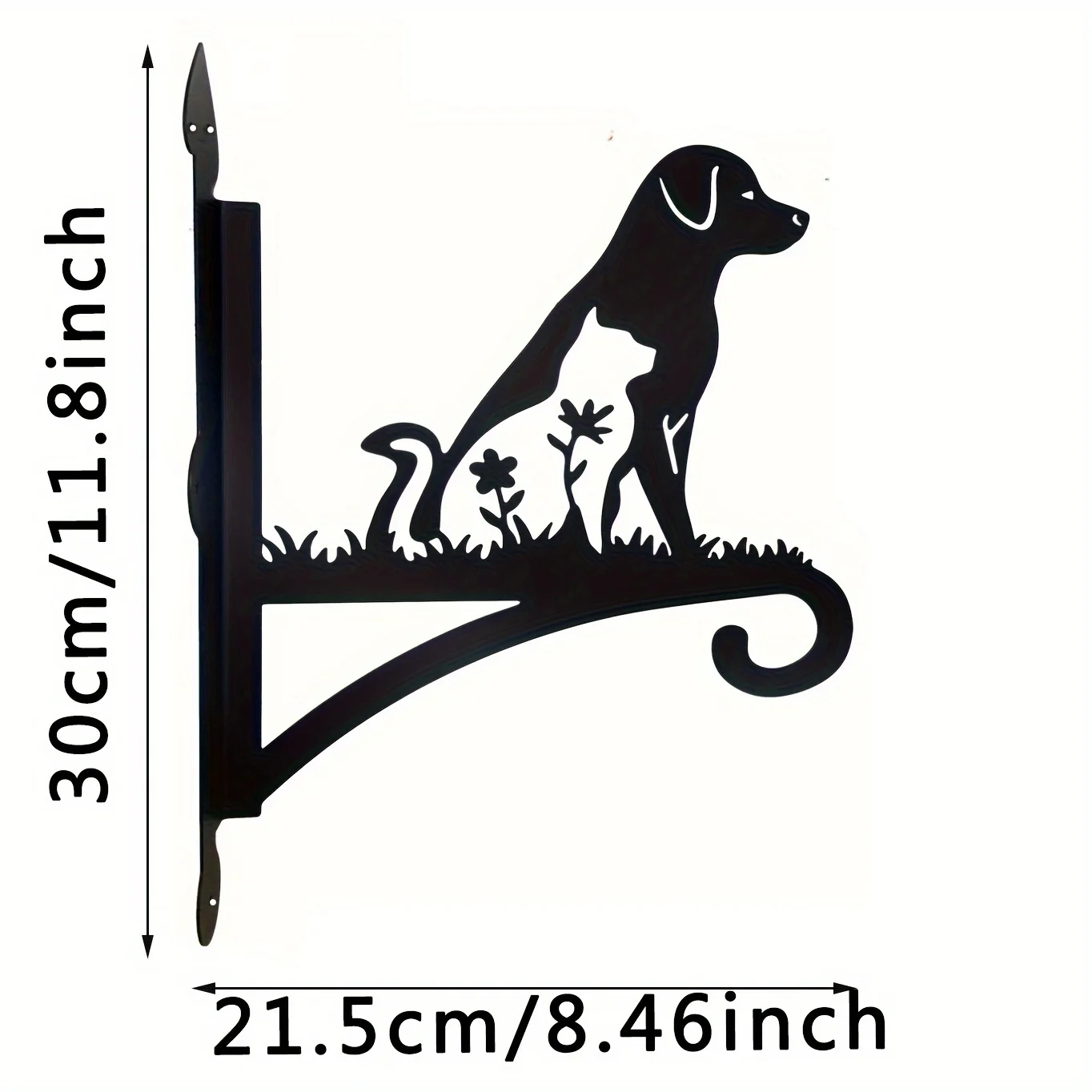 Heavy-Duty Rust-Resistant Metal Wall Mount Bracket - Sturdy Iron Hooks for Hanging Flower Pots, Lanterns, Bird Feeders