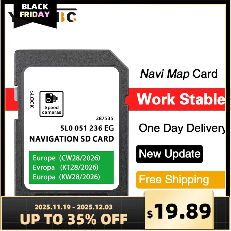 

32GB Amundsen MIB2 Navi SD Card 5L0051236EG 2026 Discover New for Skoda Car Newest Update Europe Map Version Flash Card