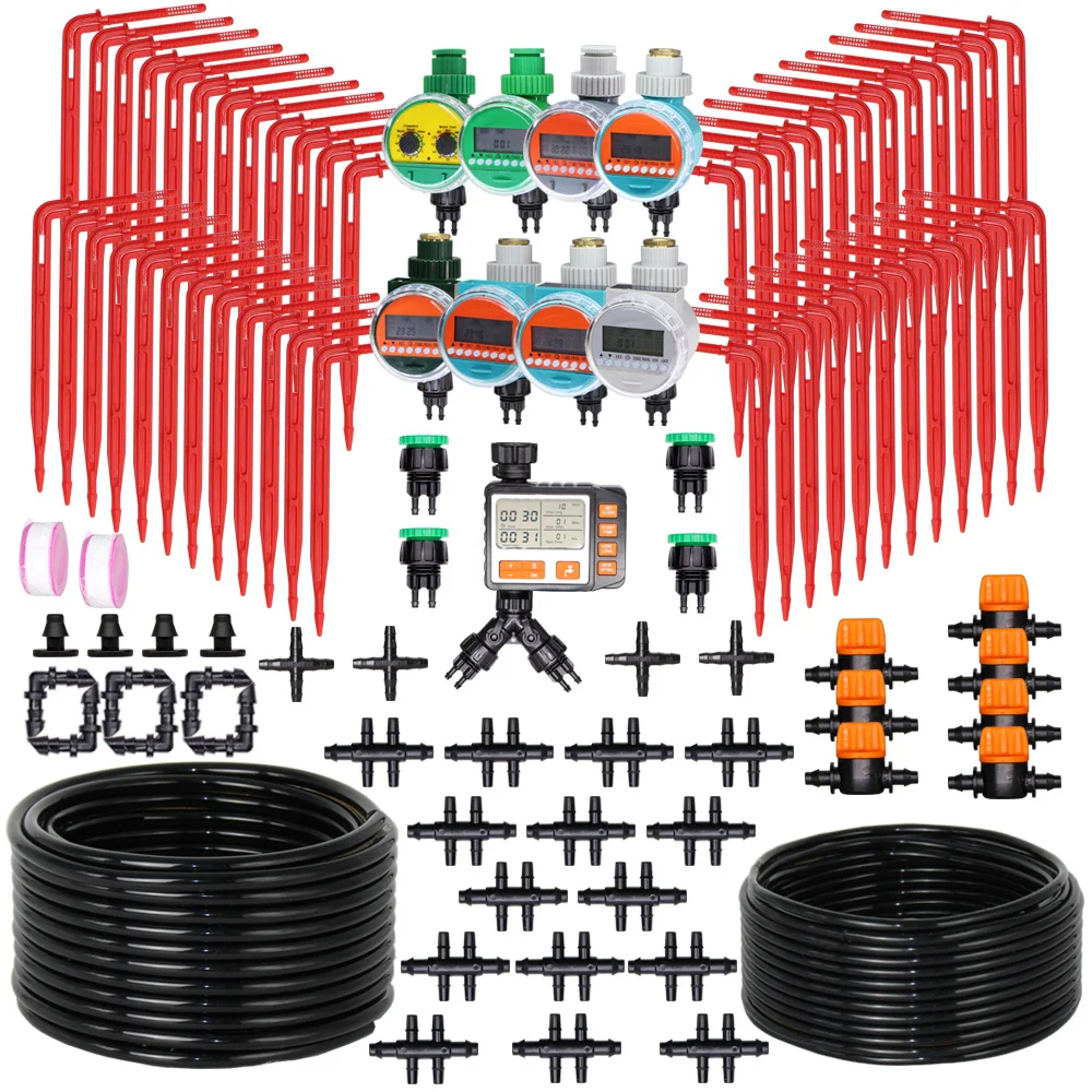 

Garden Automatic Watering System 4/7mm to 3/5mm Hose with Timer Kit Micro Drip Irrigation Elbow Arrow Emitter for Bonsai Plants