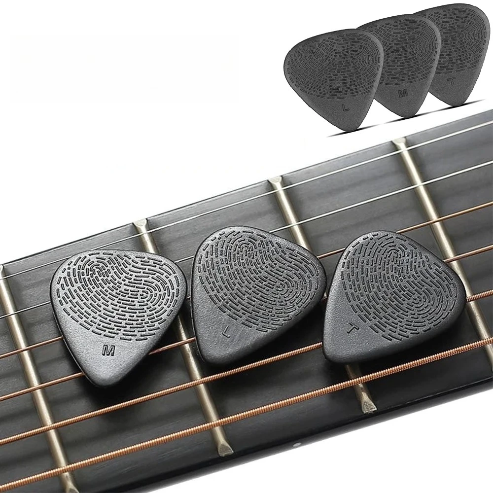 Gitarren-Paddle 0,7mm/1,37mm Schwarz Rutschfest für E-Gitarre Speed Strumming für Gitarren-/Bass-Zubehör