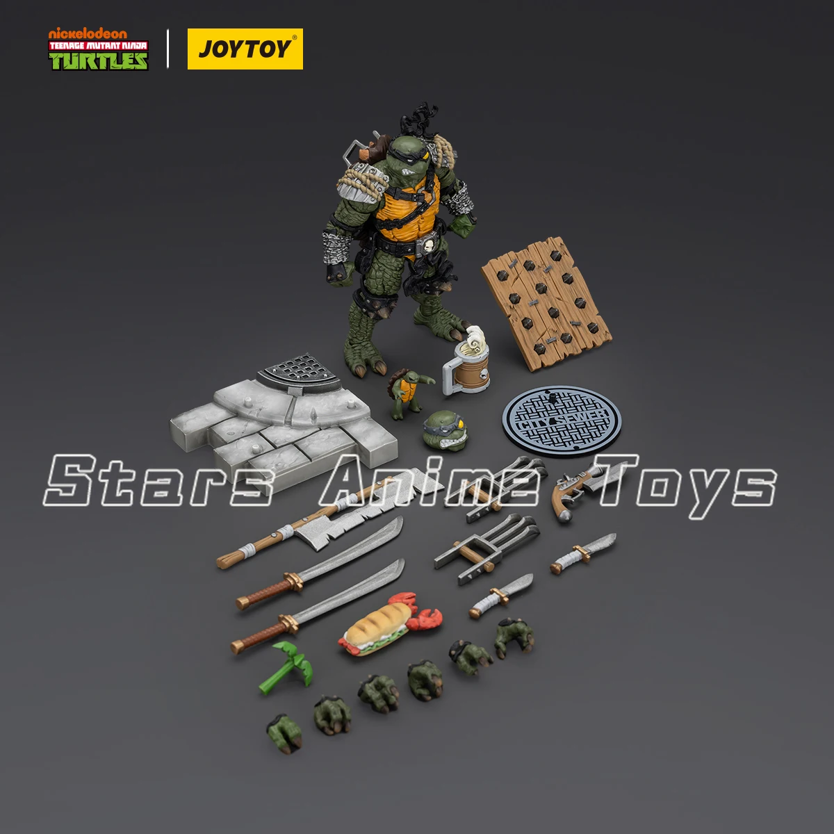 Origineel JOYTOY 1/18 actiefiguur TMNT-Slash modelcollectiespeelgoed