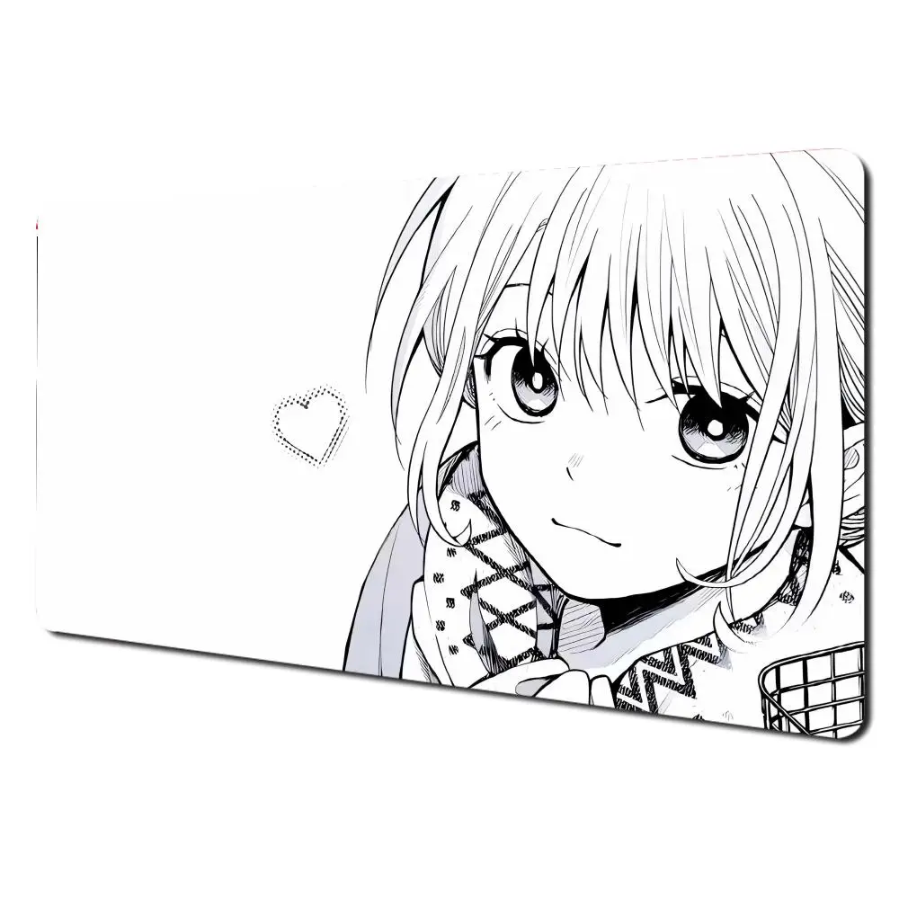 

Black and White Anime Girl Mouse Pad Large Gaming Extended Pads Non-slip Computer Mousepad XXL Laptop Tablet Mat Mini PC Playmat