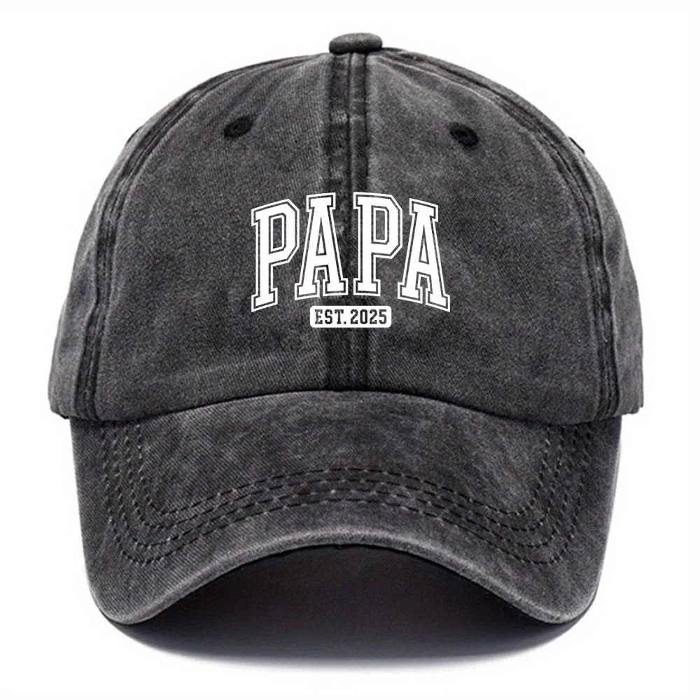 

Бейсболка PAPA Established 2025 в винтажном стиле с эффектом потертости – кепка с изогнутым козырьком и надписью «PAPA», идеально подходит для рыбалки, кемпинга и активного отдыха.