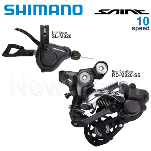 Imagen 1 del producto Grupo de transmisión SHIMANO SAINT M820 de 10 velocidades con palanca de cambios SL-M820 y desviador trasero RD-M820-SS, piezas originales de 10 velocidades