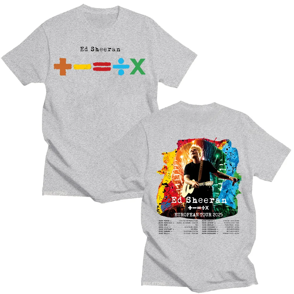 Ed Sheeran European Tour 2025 T-shirts Men's and Women's Cotton Clothing O Collar Short Sleeve Loose Fashion Tshirt Fan Gif Tees image 5