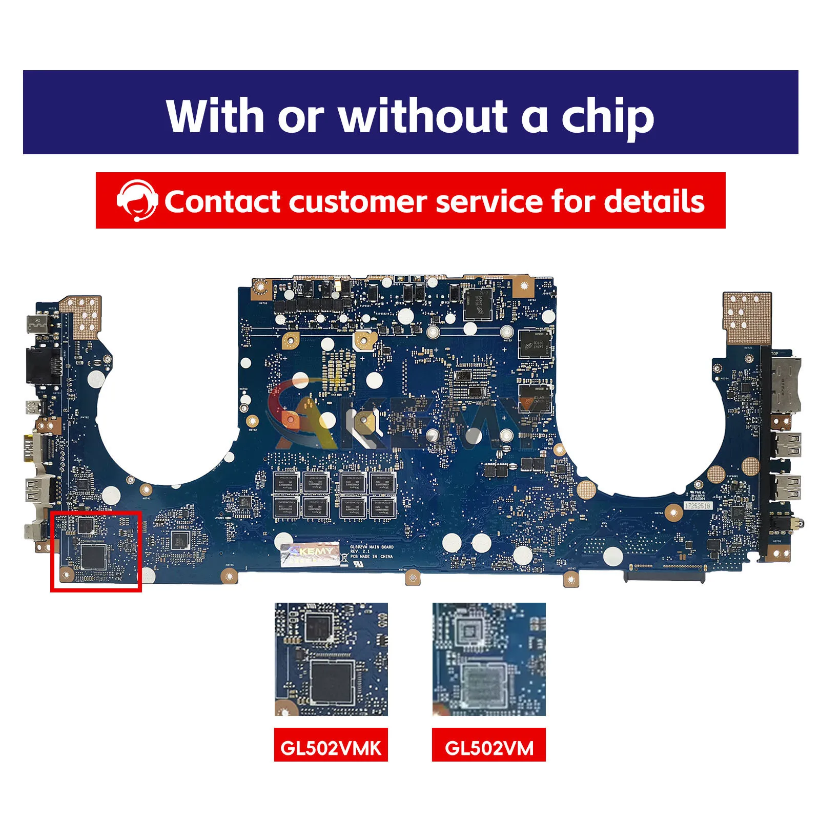 GL502VM Laptop Motherboard For ASUS ROG Strix GL502VM GL502VMK GL502V Notebook Mainboard With I5 I7 CPU 100% tests OK fast ship