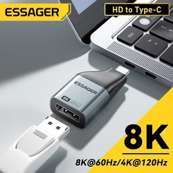 Essager USB Type-C to HDMI-Compatible DP VGA Mini DP Adapter4K@120Hz 8K@60Hz HD Video Transmission Converter for MacBook TV Box