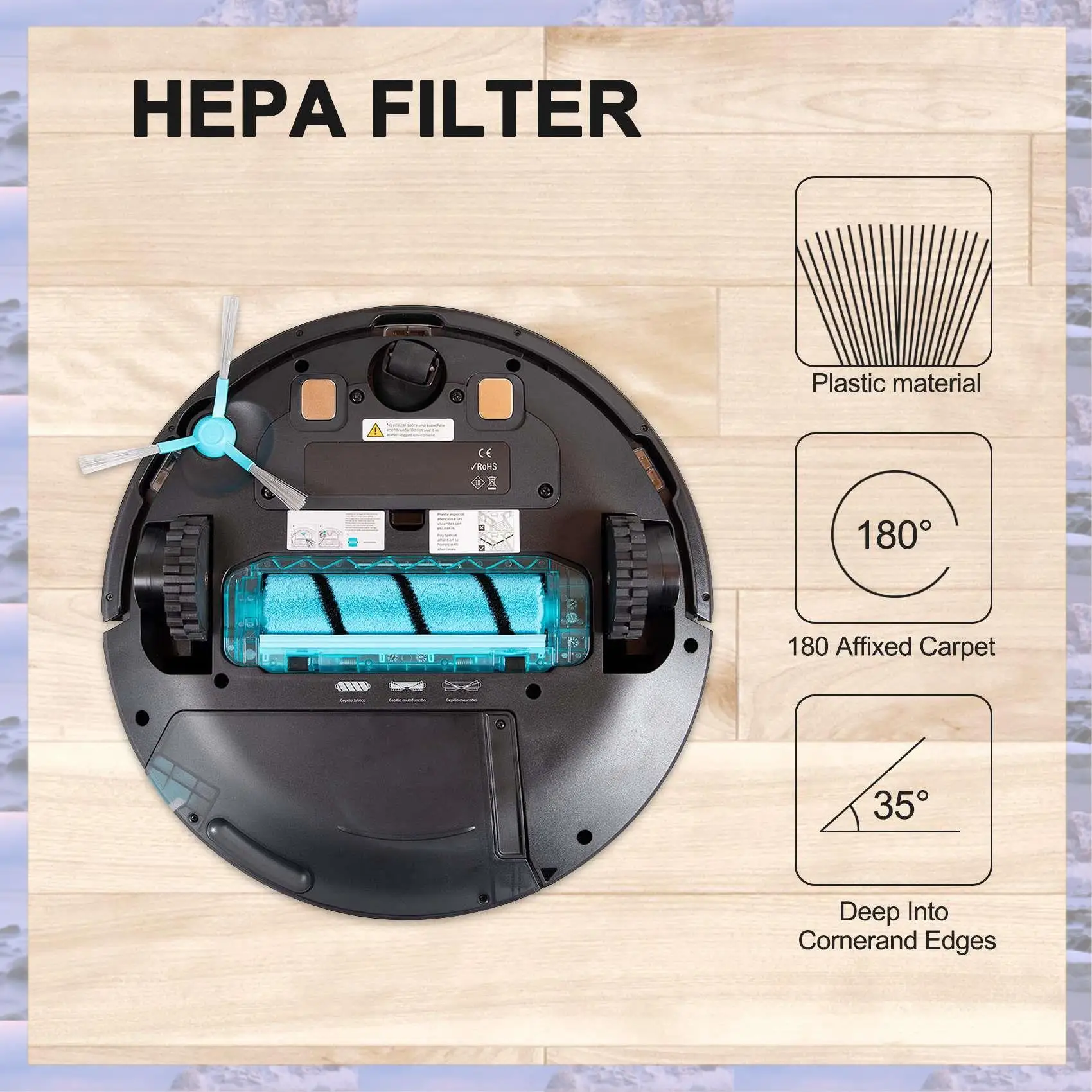 2025-HEPA Filter For Cecotec Conga 4090 5090 Robot Vacuum Cleaner Main Roller Brush Side Brushes Mops Cloth Rags Kit