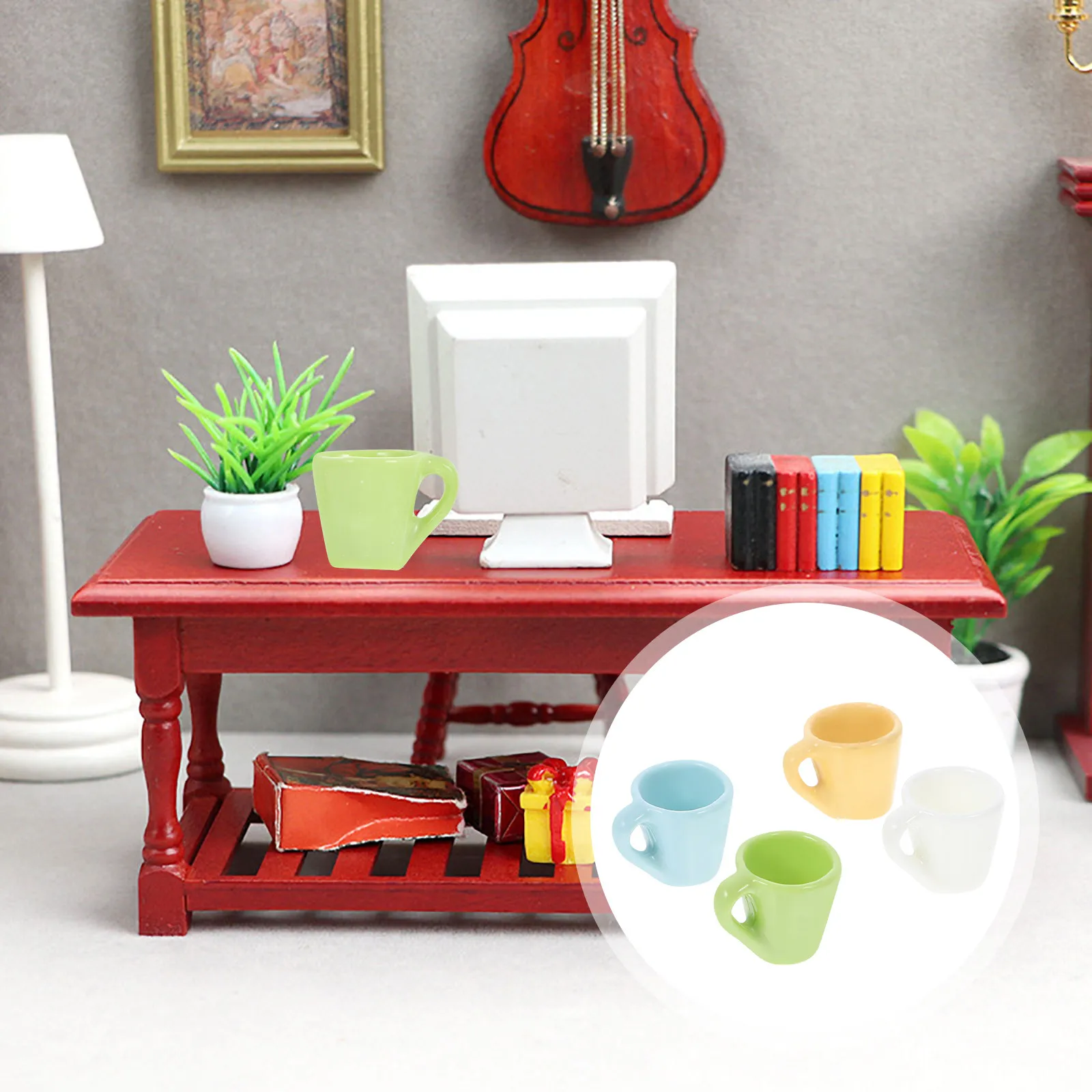 

Набор из 16 миниатюрных кофейных чашек: реалистичные, легкие, из полимерной смолы, компактные кружки для кукольного домика, декор для кухни, для коллекционеров, для творческих игр и домашнего декора