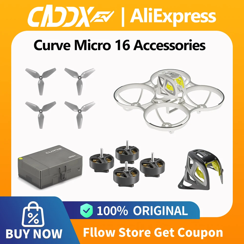 Caddx Curve C16 Accessorie Brushless Whoop Frame/Canopy HQprop three-bladed propeller 1102 Brushless Motors Storage Case For RC