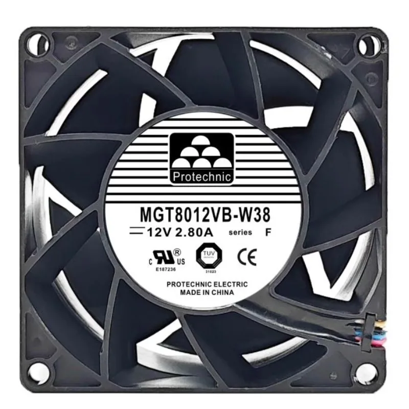 New CPU Fan For MGT8012VB-W38 DC12V 2.8A 8038 8cm 4 Lines Waterproof Cooling Fan 80*80*38MM