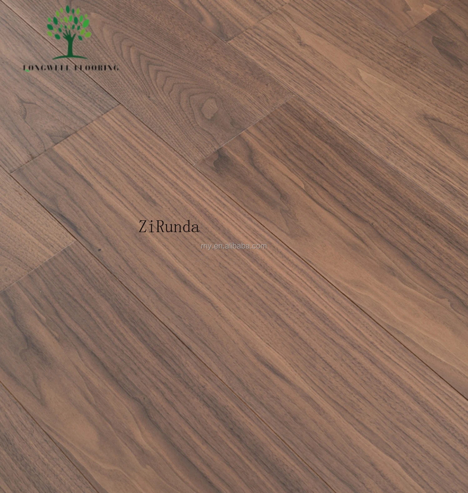 Versão personalizada de luxo nogueira preta projetada piso de madeira 14mm de espessura superfície lisa piso tradicional moderno