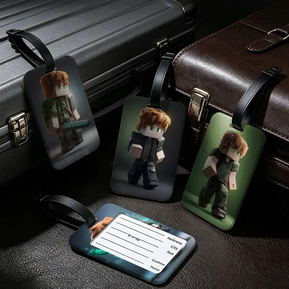Minecraft Classic Kids Game Durable PVC Anti lost Baggage Tag With Info Card Lightweight Luggage Identification Label