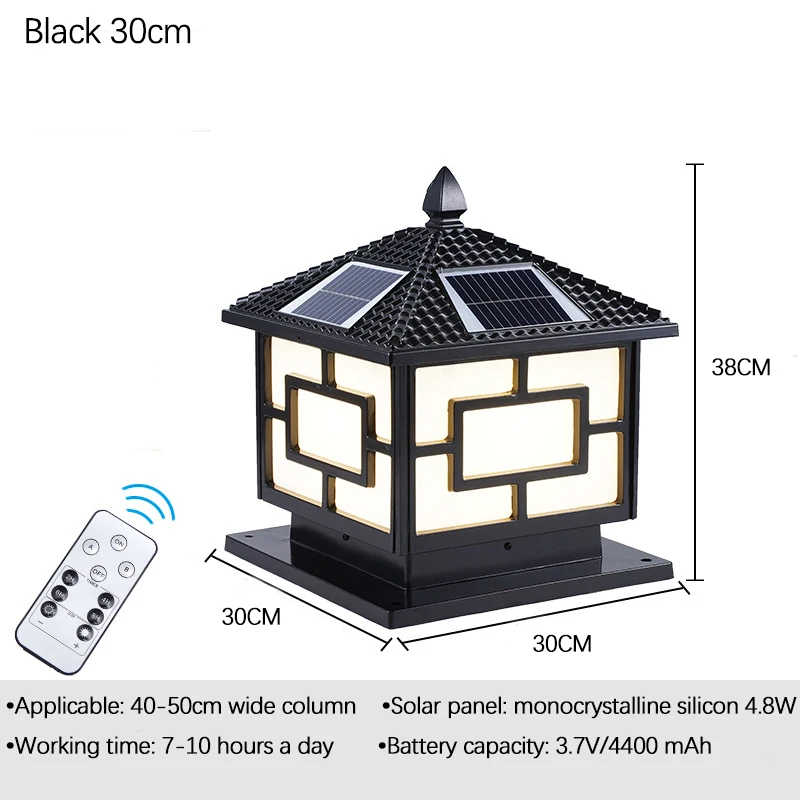 Imagem -06 - Sarok Led Luz Solar ao ar Livre Portão Pós Luz à Prova Impermeável Água Pilar Iluminação Comunidade Villa Jardim Lâmpada Decoração