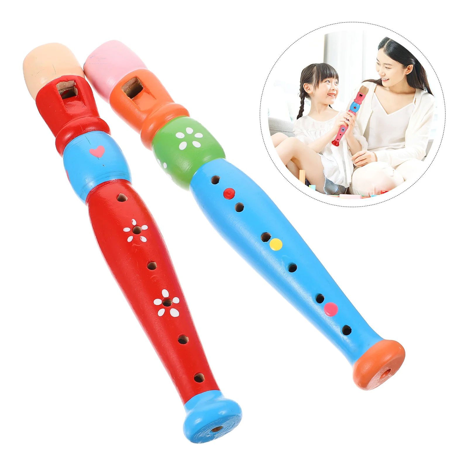 

2 Pcs Wooden Clarinet Children's Musical Instruments for Kids Sports Toys Flute Baby